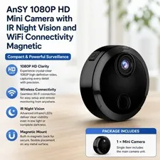 Portable Magnetic Small Surveillance Camera for Home Office with Loop Recording