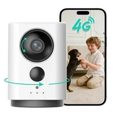4G LTE Cellular Security Camera Indoor Wireless, No WiFi, 2K, Portble