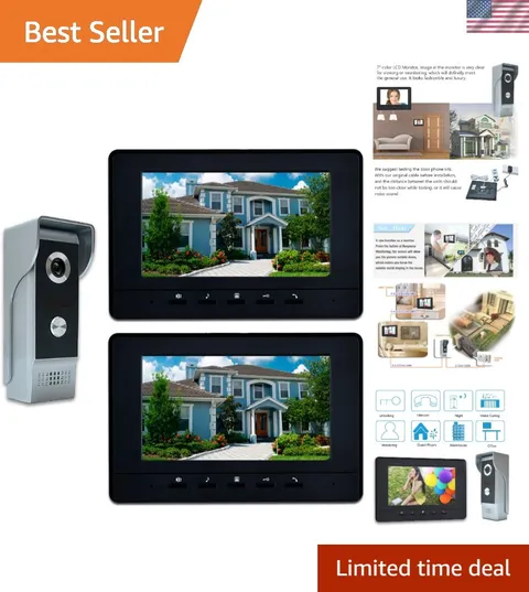 Video Intercom System, 7 Inches Video Doorbell Door Phone System, Wired Video...