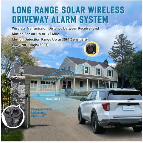 Expandable Long Range Driveway Alarm - Solar Wireless System