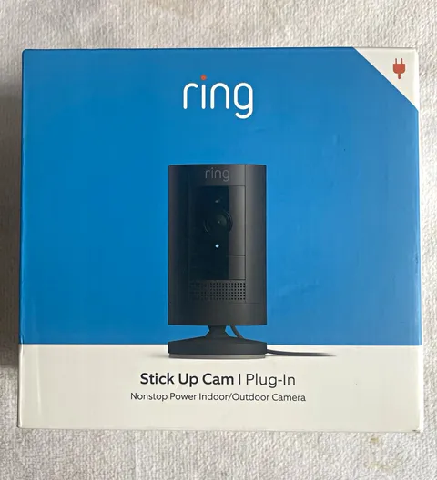 Ring Stick Up Cam Plug-In Indoor/Outdoor Security Camera Black NEW 1080p