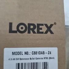 Lorex C881DAB-Z4 4K CVI Deterrence Bullet Cameras 4-Pack Black