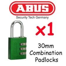  ABUS Combination Padlocks - Resettable 30mm  x1  High quality - GREEN