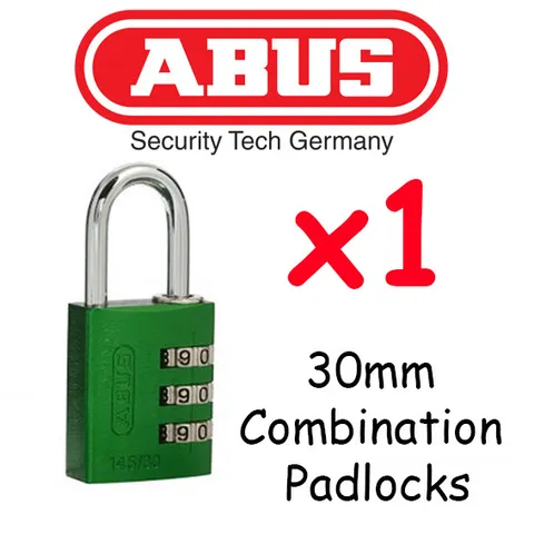  ABUS Combination Padlocks - Resettable 30mm  x1  High quality - GREEN
