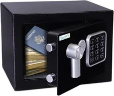 Serenelife Premium Steel Digital Safe Box - 9.1" X 6.7" X 6.7" | Secure Storage