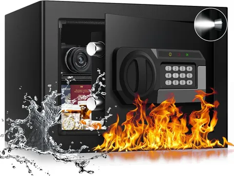 1.2 Cubic Feet Small Fire Safe Box for Home, Fireproof Lock Box, Security Money