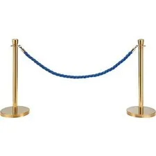 Industrial Blue Vinyl Braided Rope 59"" With Ends For Portable Gold Post