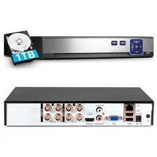H.265+ 4CH/8CH/16CH DVR for Security Camera System 1080P Recorder with 1TB HDD