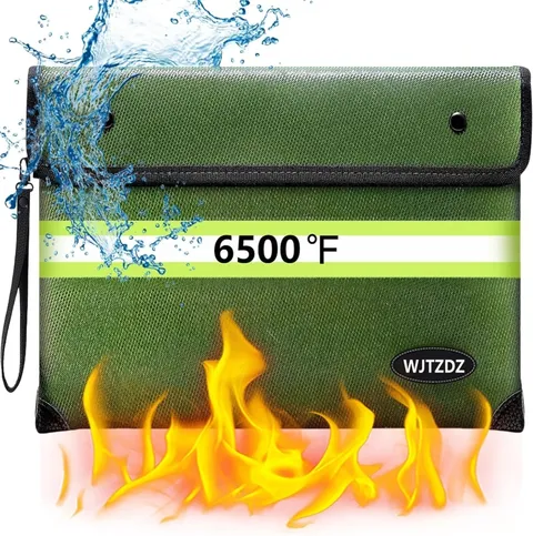 Upgraded Fireproof Money Bag, 10 Layers of Heat Insulated Materials, 6500F Fi...