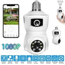 iMountek Dual Lens Security Camera E27 Light Socket Surveillance Camera 1080P