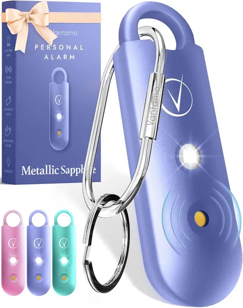 Personal Alarm for Self Defense with Low Battery Notice, Strobe Light & Extra Lo