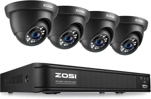 ZOSI 8CH H.265+ DVR Security System Outdoor 1080p Surveillance CCTV Dome Cameras