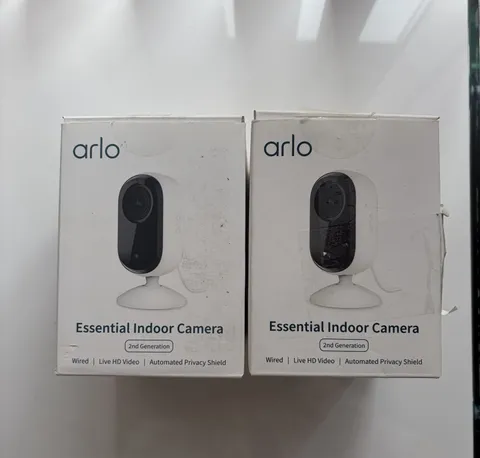 Arlo Essential Indoor Camera 2nd Gen 1080p Wi-Fi Wired Motion 2-Way Audio 2PACK