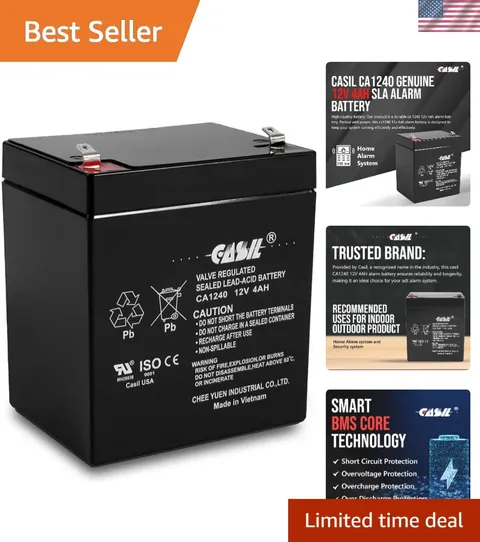 Reliable 12V 4Ah Rechargeable Alarm Backup Battery - Fits Honeywell, DSC & More