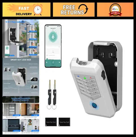 WiFi Smart Lock Box - Key Lock Box for Outdoors, Bluetooth Keypad, Secure Realto