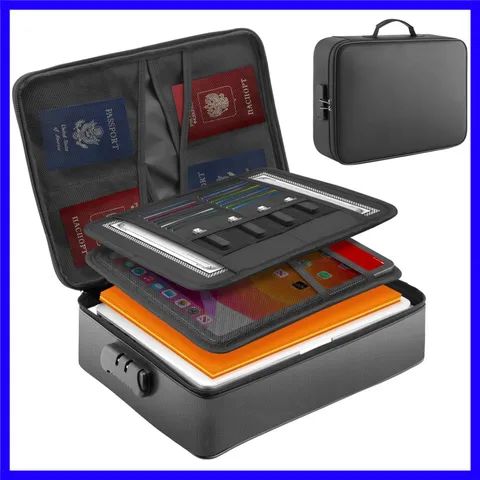 Protect Your Important Files - Fireproof & Waterproof Document Bag with Lock
