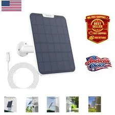 Adjustable 6W Solar Panel for Uninterrupted Power to All Battery Cameras - White