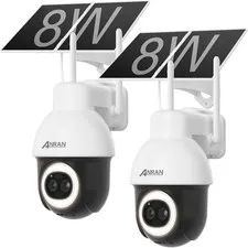 3K AOV WiFi Solar Security Cameras Outdoor Wireless 7/24 Recording AI Detection