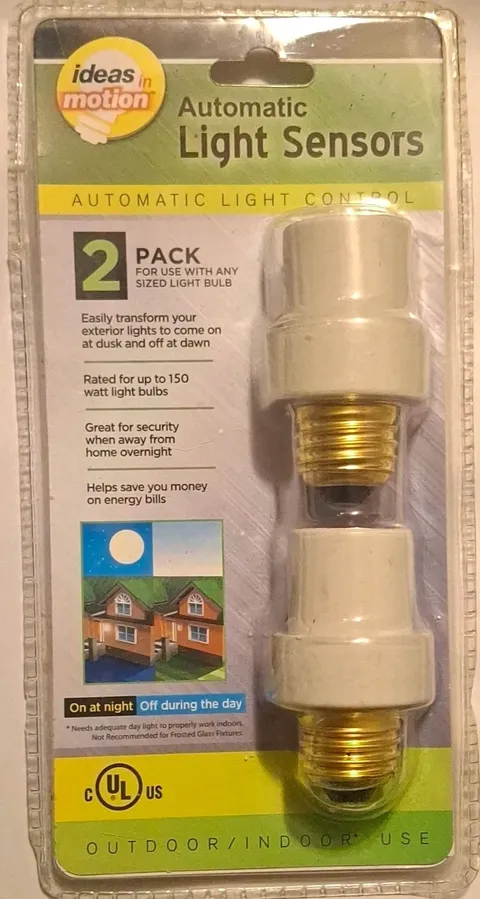 Ideas in Motion Automatic Light Sensor Dusk-to-Dawn 2 Pack White Wired In/Out
