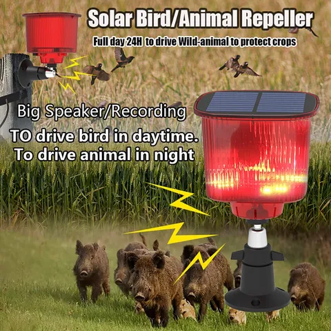 Solar Animal Repeller Light with Alarm & Motion Sensor 1200mAh Outdoor