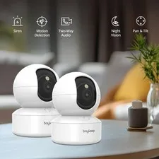 2pcs Boykeep Pet Camera 1296P Offers Two-Way Video, Supports 2.4G/5G Wifi