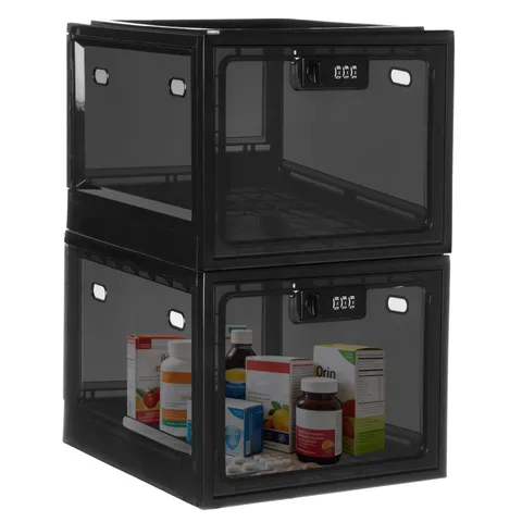 Medicine Lock Box with Code, Lockable Storage Box for medication,Food, Phone,...