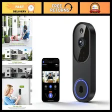1080P Wireless Video Doorbell Camera - FHD Live View, Night Vision, AI Detection