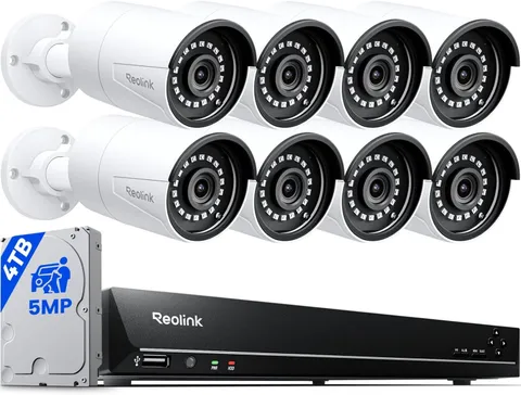 REOLINK 16CH 5MP Home Security Camera System, 8Pcs Wired Outdoor Poe IP Cameras