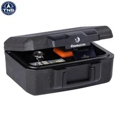 Fireproof Money Safe with Key Lock Black Fire Resistant Box Portable Carrying...
