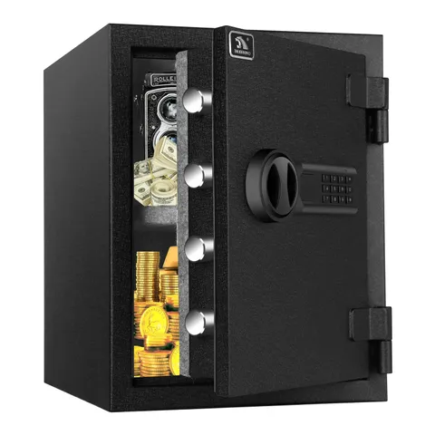 Fireproof Safe,1.24 Cubic Feet Small Steel Money Safe Box Home Safes with Dig...