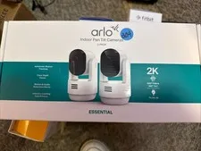 Arlo Essential Indoor Pan Tilt Security Camera 2K (2025 Release) -2 Cam Set NEW
