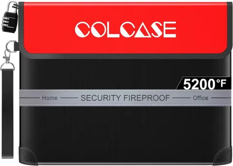 Fireproof Document Bag with Lock 5200℉ Heat Insulated Waterproof and Fireproof B