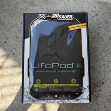 Vaultek LifePod 2.0 SIG SAUER Edition Weather Resistant Lockbox Black