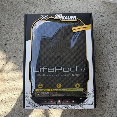 Vaultek LifePod 2.0 SIG SAUER Edition Weather Resistant Lockbox Black