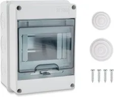 5 Way Circuit Breaker Box, IP65 Distribution Protection Box with Din Rail Abs Pl