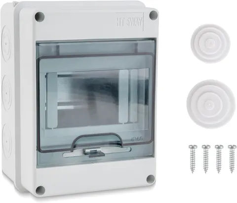 5 Way Circuit Breaker Box, IP65 Distribution Protection Box with Din Rail Abs Pl
