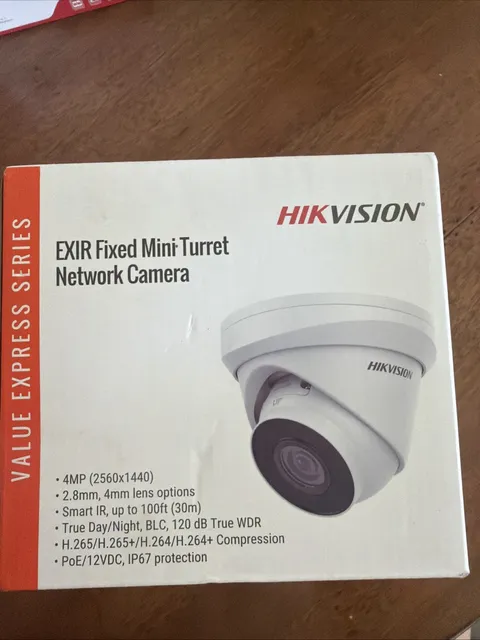 4MP POE IP Turret Dome Camera, ECI-T24F2, 2.8mm 98° Wide Viewing Angle Outdoor