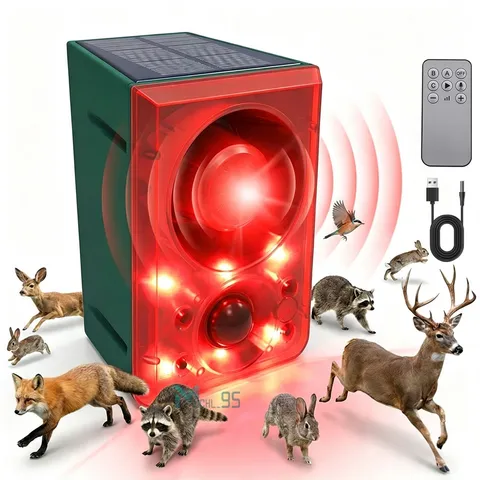 360 Solar Ultrasonic Animal Repellent, Cat Repellent Outdoor, Flashing Light