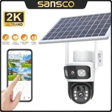 4MP WiFi Solar Wireless Security Camera Outdoor PTZ 2-Way Audio Remote Control