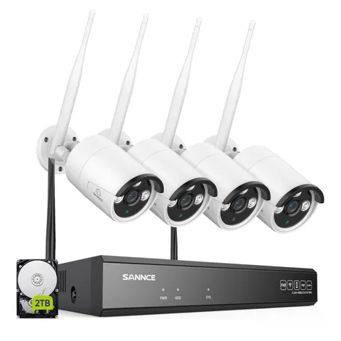SANNCE Wireless 8MP Two Way Audio Security IP Camera System 16CH NVR Color Night