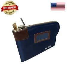 Durable Leatherette Money Bag | 11x8.6 Waterproof Cash Pouch with Lock & Zipper