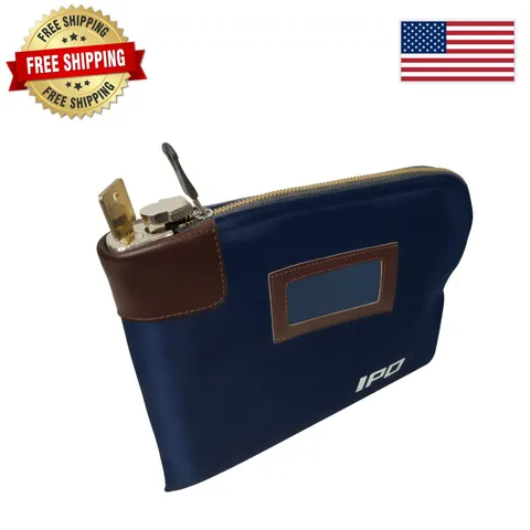 Durable Leatherette Money Bag | 11x8.6 Waterproof Cash Pouch with Lock & Zipper