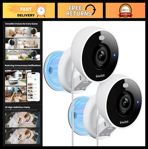 2K Indoor/Outdoor Security Camera, Magnetic Wired, AI Detection, Color Night Vis