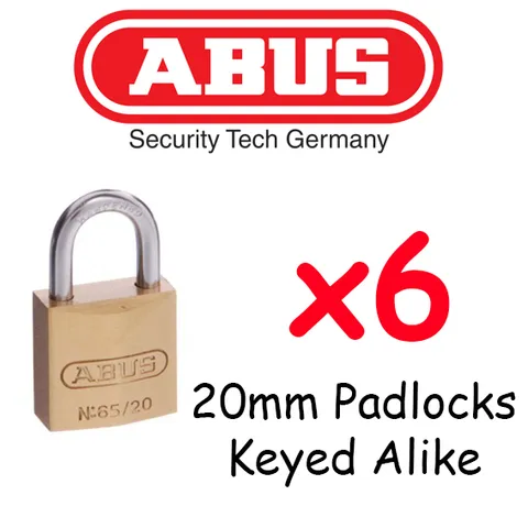  Padlocks KEYED ALIKE ABUS 20mm  x6  BULK LOT High quality