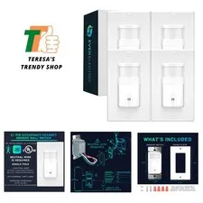 4 Pack Motion Sensor Light Switch, Neutral Wire Required, Single Pole Only No...