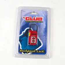 The Club UTL851 Combination Padlock, Set-Your-Own Combo, Red/Black Small