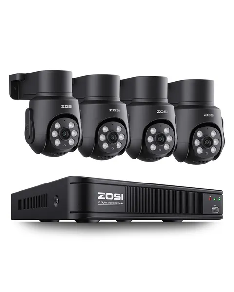 1080P Home Security Camera System Outdoor Indoor, 8CH 5MP-Lite CCTV DVR, 4 x ...