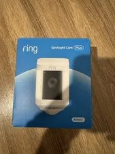 Ring - Spotlight Cam Plus Outdoor/Indoor Wireless 1080p Battery Camera - White