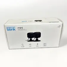Blink Mini 2 Pack 1080p WiFi Security Camera Motion Detect Night Vision - Black