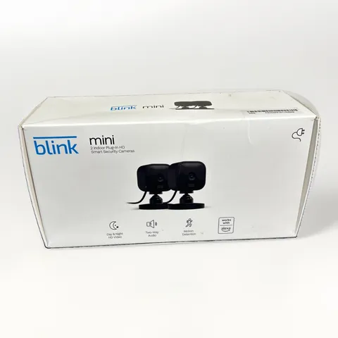 Blink Mini 2 Pack 1080p WiFi Security Camera Motion Detect Night Vision - Black